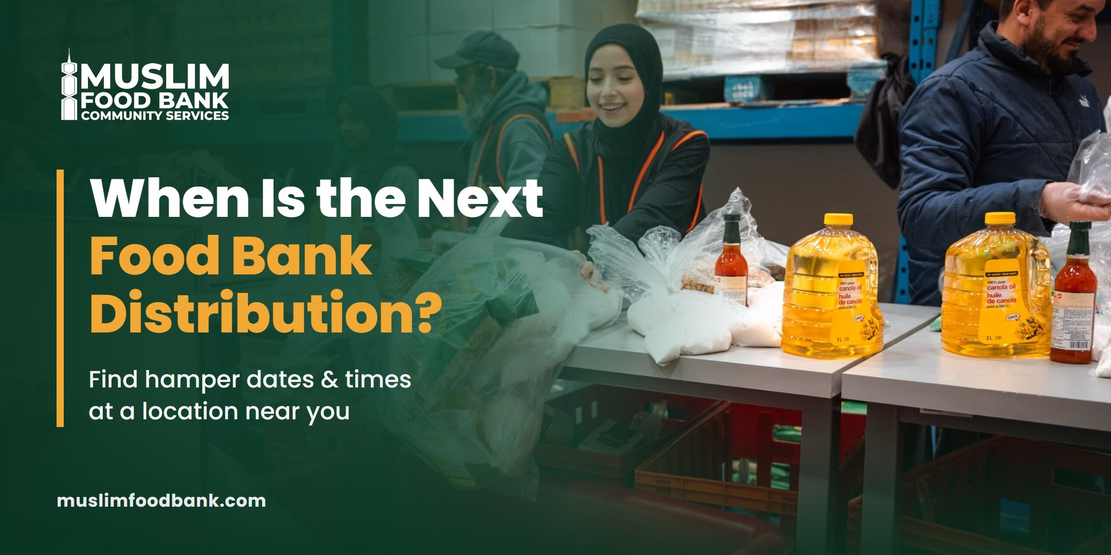Muslim Food Bank volunteers packing halal food hampers
